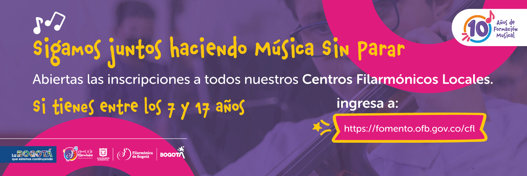 Pieza gráfica con información inscripción